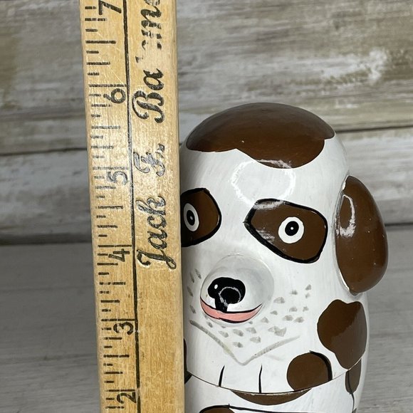 Bits And Pieces Dog & Bone Wood Nesting Dolls Stacking Doll Set Home Decor VGC - Picture 7 of 7